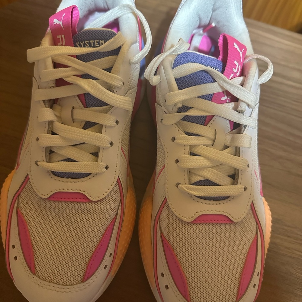 Puma White and Pink Athletic Shoes
